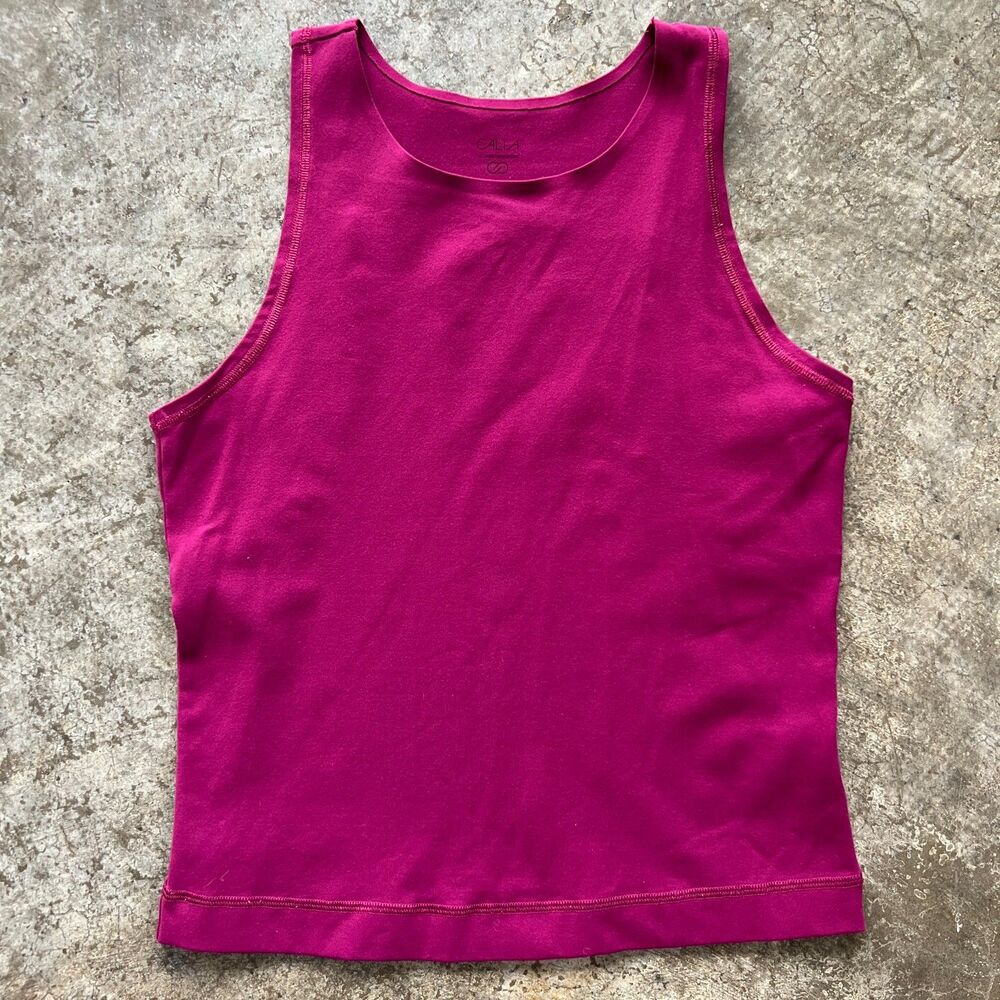 CALIA by Carrie Underwood Fuchsia High Neck Racerback Support Tank Womens Medium